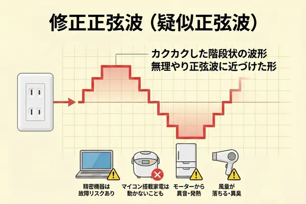 修正正弦波（疑似正弦波）の波形
